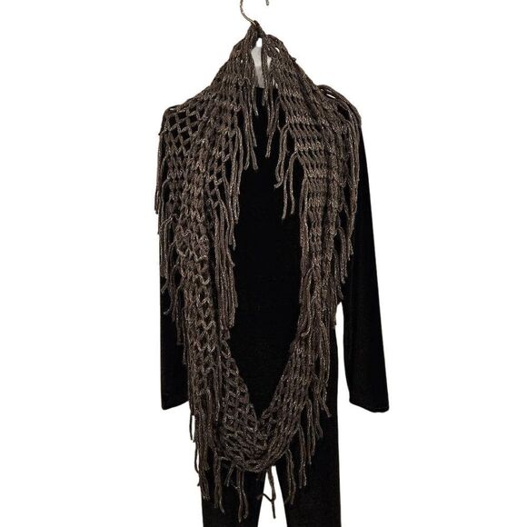 Grey with Shimmering Silver Infinity Scarf - Picture 4 of 6